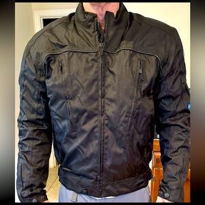 Fulmer Black Motorcycle Jacket M Polyester Padded Racing Jacket Durable